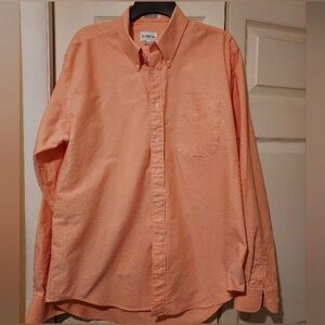 London Mens Peach Orange Oxford Button Down Dress Shirt Cotton 16.5x30 Hong Kong